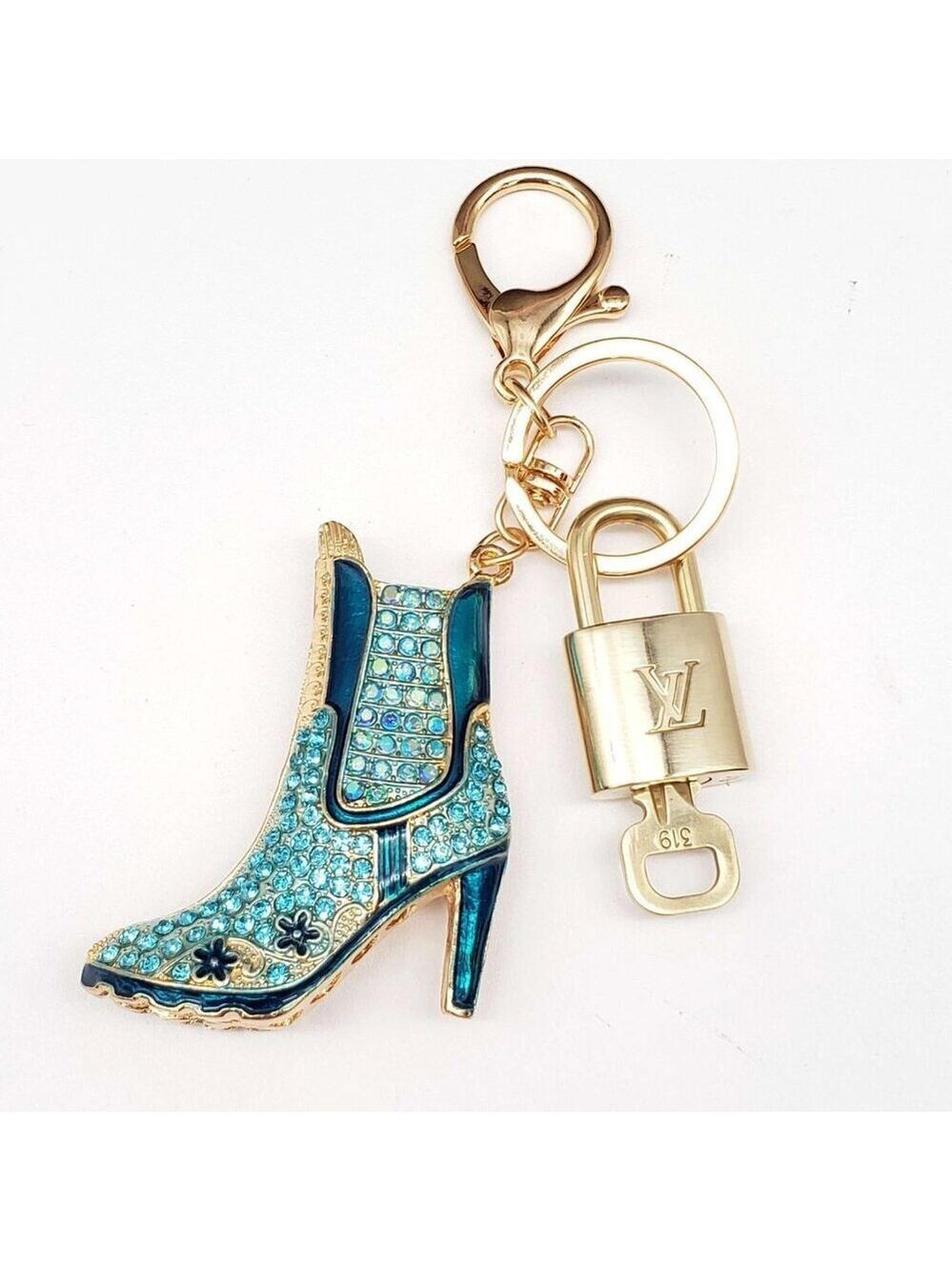 Louis Vuitton Gold Lock 🔑 Authentic LV Padlock + Unbranded Shoe Bag Charm - Picture 4 of 10